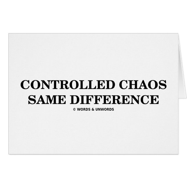 Kontrolliertes Chaos der gleiche Unterschied (Vorderseite (Horizontal))