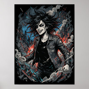 Kontrolliertes Chaos Punk-Mädchen   Urbane Grunge- Poster