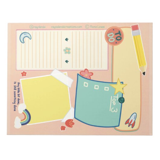 Kontrolliertes Clutter Warm Editor Notizblock (Vorderseite)