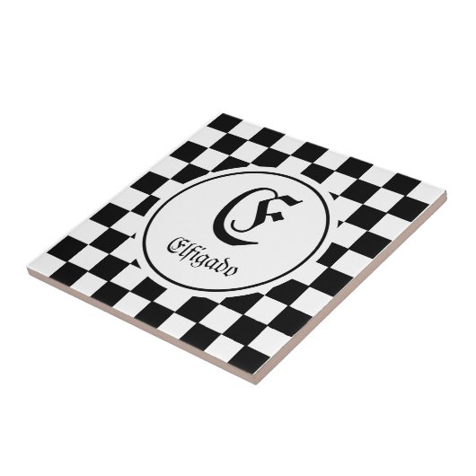 Kontrolliertes Monogramm mittleren Alters Fliese (Seite)