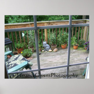 Kontrollkamera im Fenster Poster