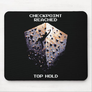 Kontrollpunkt erreicht – Pixelart-Klettergipfel D Mousepad