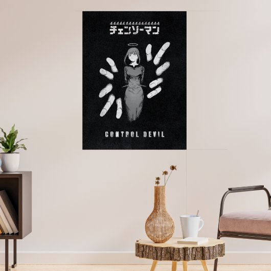 Kontrollteufel – Dark Anime Makima Illustration Poster (Wohnzimmer 3)