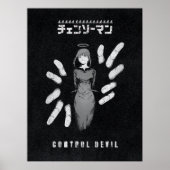 Kontrollteufel – Dark Anime Makima Illustration Poster (Vorne)