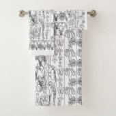 Kontur 3 Stück Schwarz-Weiß Badhandtuch Set (Insitu)