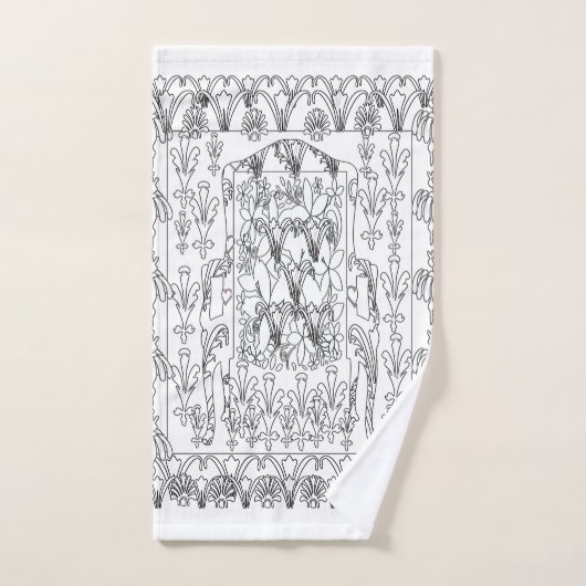 Kontur 3 Stück Schwarz-Weiß Badhandtuch Set (Handtuch)