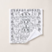 Kontur 3 Stück Schwarz-Weiß Badhandtuch Set (Waschlappen)