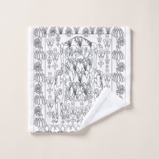 Kontur 3 Stück Schwarz-Weiß Badhandtuch Set (Waschlappen)