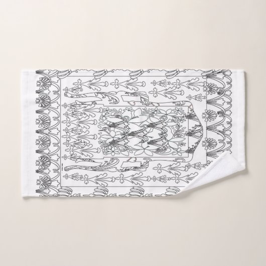 Kontur 3 Stück Schwarz-Weiß Badhandtuch Set (Handtuch)