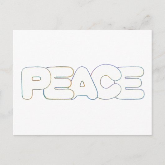 Kontur Art - Friede - Wort in Farben, Postkarte (Vorderseite)