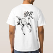 Kontur Art Running Horning Design - T-Shirt (Rückseite)