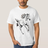 Kontur Art Running Horning Design - T-Shirt (Vorderseite)