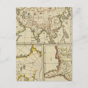 Kontur Asien, Amerika usw. Postkarte