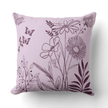 Kontur Ästhetische Blume und Schmetterlinge