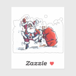 Kontur-Aufkleber Angry Santa Aufkleber