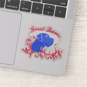 Kontur Aufkleber lustig Dogge