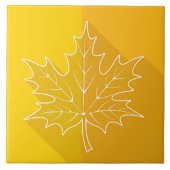 Kontur aus weißem Ahornblätterblättern Fliese (Vorderseite)