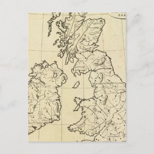 Kontur Britische Inseln Postkarte (Vorderseite)