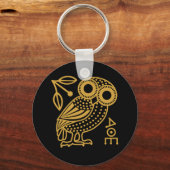 Kontur der athenischen Eule aus der alten griechis Schlüsselanhänger (Vorderseite)