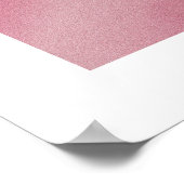 Kontur der einfachen Leaf Line Rosa Hintergrund Poster (Ecke)