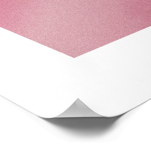 Kontur der einfachen Leaf Line Rosa Hintergrund Poster (Ecke)