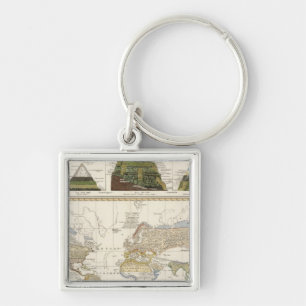 Kontur der Geografie der Pflanze Schlüsselanhänger