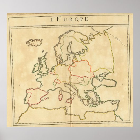 Kontur der Großstädte in Europa Poster (Vorne)