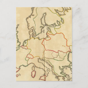 Kontur der Großstädte in Europa Postkarte