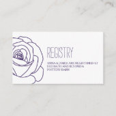 Kontur der lila Rose mit einer Hochzeitskarte Begleitkarte (Vorderseite)