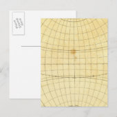 Kontur der östlichen Hemisphäre Postkarte (Vorne/Hinten)
