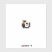 Kontur der Pine Marten Monogram Aufkleber (Blatt)