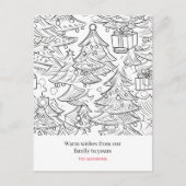 Kontur der Weihnachtsfarben Feiertagspostkarte (Vorderseite)