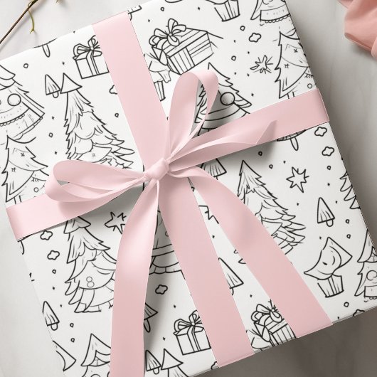 Kontur der Weihnachtsfarben Geschenkpapier