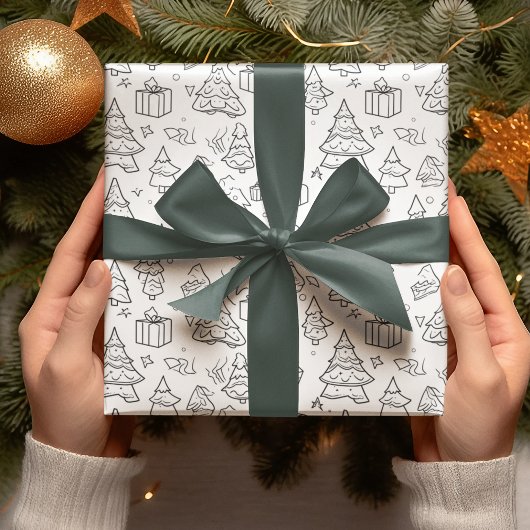 Kontur der Weihnachtsfarben Geschenkpapier