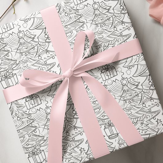 Kontur der Weihnachtsfarben Geschenkpapier