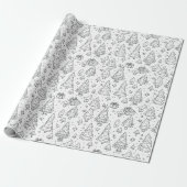 Kontur der Weihnachtsfarben Geschenkpapier (Ungerollt)