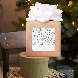 Kontur der Weihnachtsfarben Quadratischer Aufkleber