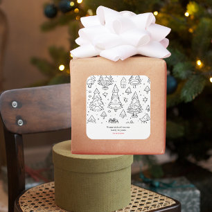 Kontur der Weihnachtsfarben Quadratischer Aufkleber