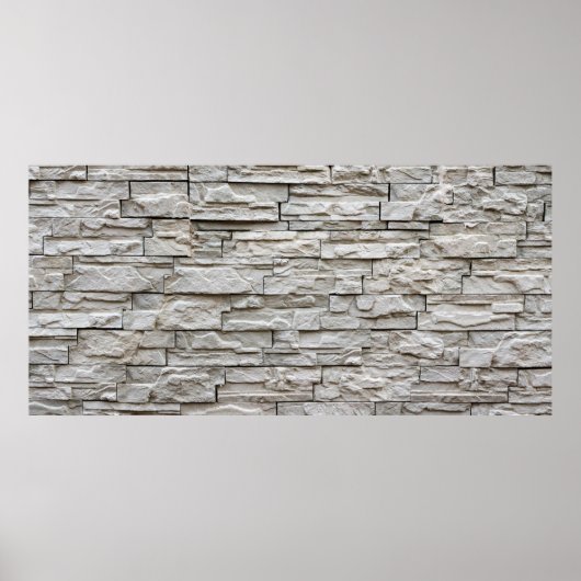 Kontur der weißen Ziegelmauer Poster (Vorne)