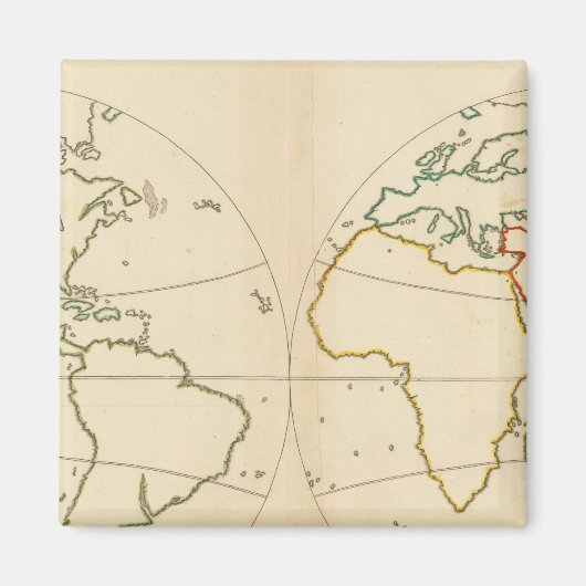 Kontur der Weltkarte Magnet (Vorne)