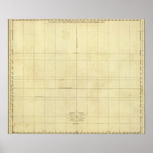 Kontur der Weltkarte Poster (Vorne)