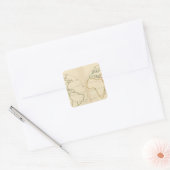 Kontur der Weltkarte Quadratischer Aufkleber (Umschlag)