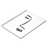 Kontur des Gesichts mit Aquarellpinsel bemalt. A Notizblock (Linke Seite)