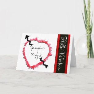 Kontur des gestrichenen Roten Herzens Valentinstag Feiertagskarte