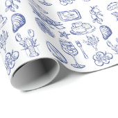 Kontur des Mittelmeerraums Geschenkpapier (Rolleneckpunkt)