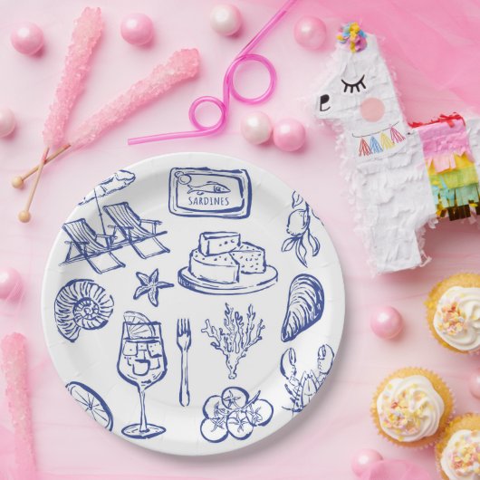 Kontur des Mittelmeerraums Pappteller (Party)