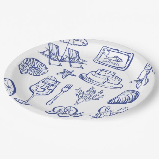 Kontur des Mittelmeerraums Pappteller (Schrägansicht)