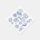 Kontur des Mittelmeerraums Serviette (Ecke)