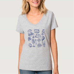 Kontur des Mittelmeerraums T-Shirt