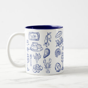 Kontur des Mittelmeerraums Zweifarbige Tasse